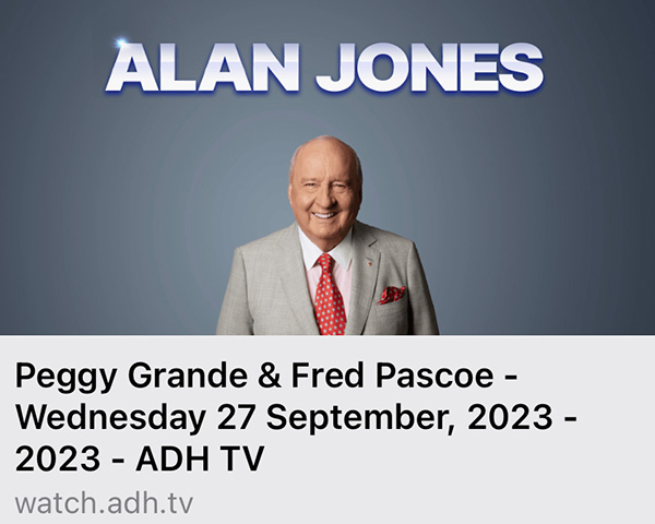 Click to watch Chair Fred Pascoe talk with Alan Jones